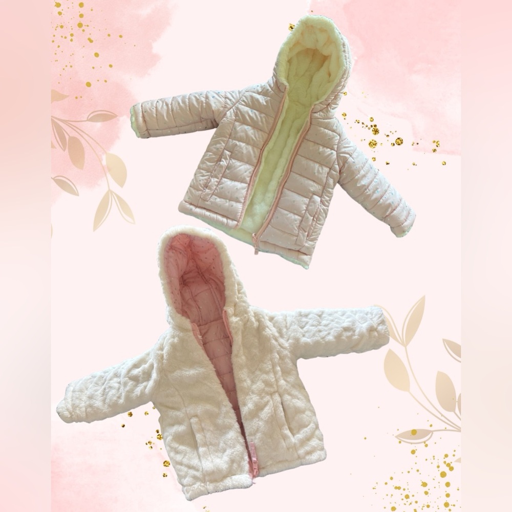 NEVER WORN* Falls Creek 18M Pink and Cream Puffer Jacket